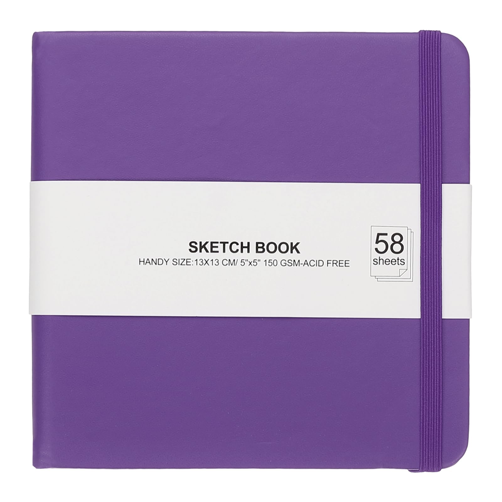 PATIKIL 5 x 5" Hardcover Leather Pocket Sketchbook