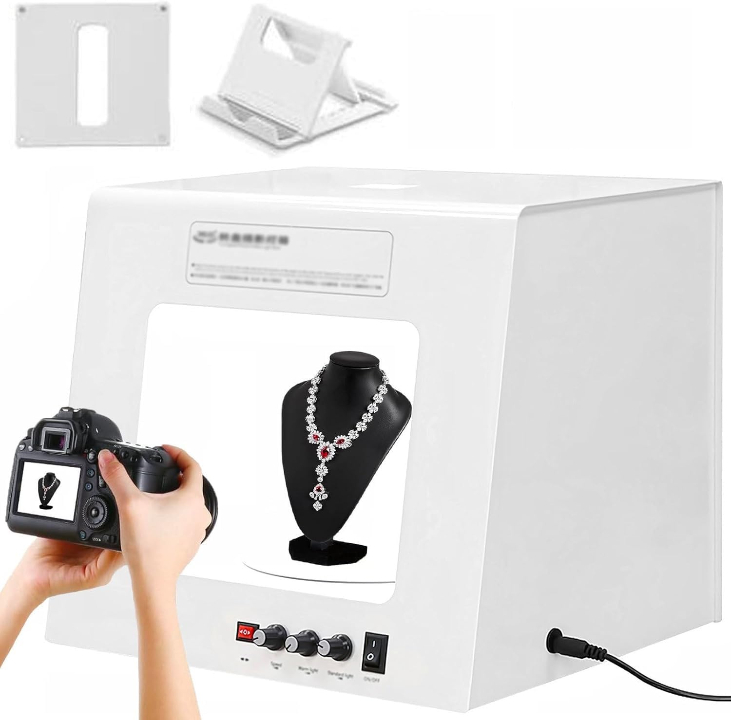 Miniaturowy Namiot Do Fotografii Studyjnej, ściemniany, Obrotowy, 360°, Do Robienia Zdjęć Biżuterii, Zestaw Namiotów Fotograficznych, Elektryczny, Obrotowy, ściemniany, Z Regulowaną Jasnością(TB300)
