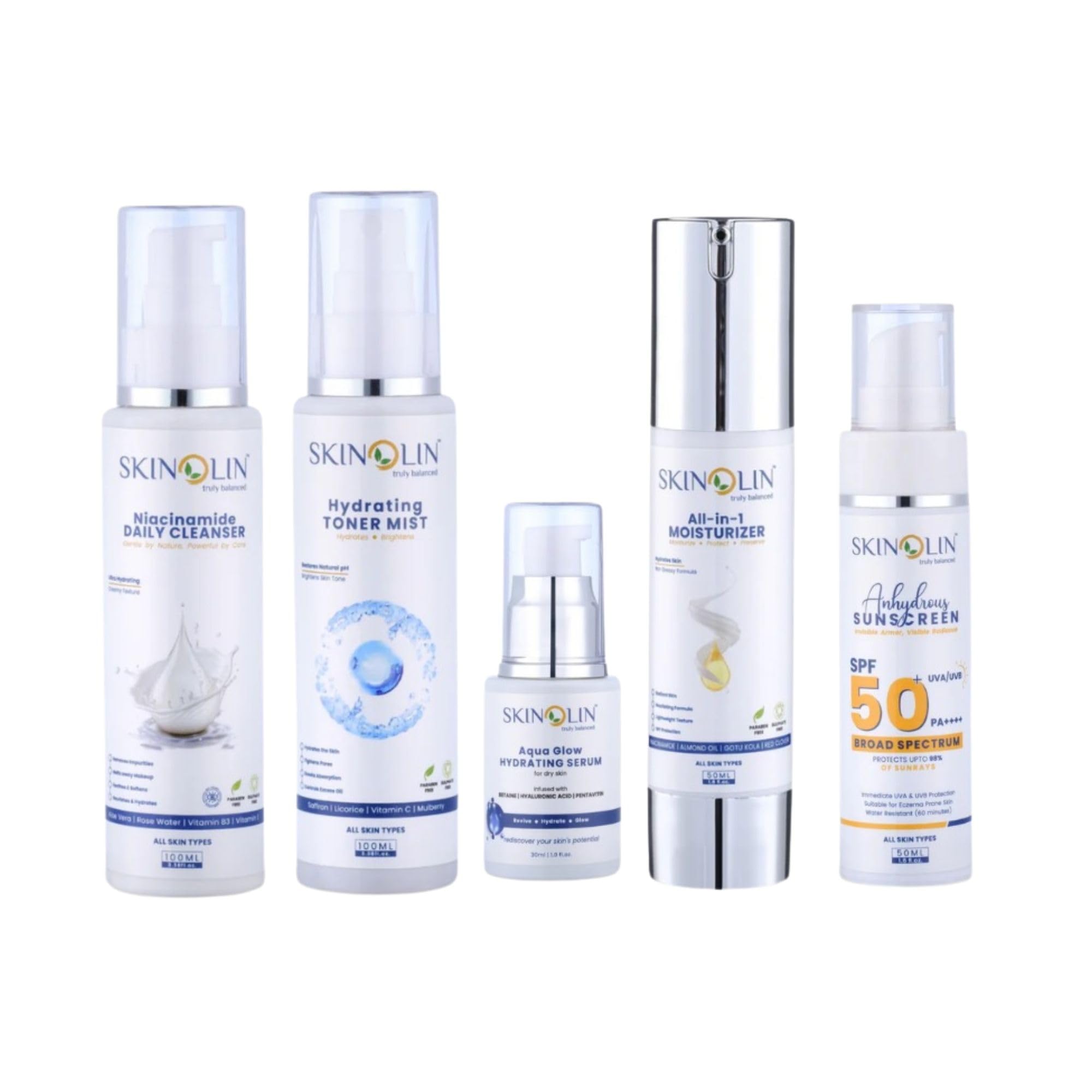 Complete Care Combo, Cleanser, Toner, Aquaglow Serum, Moisturiser SPF 30, Sunscreen SPF 50-image-46
