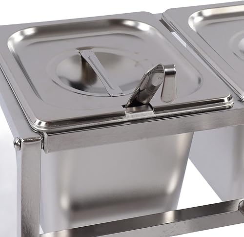 Miniatura 8 de Diydeg Juego de tarros de especias, caja retráctil de acero inoxidable de 2 niveles, contenedor de especias con 4 o 6 compartimentos, contenedor de