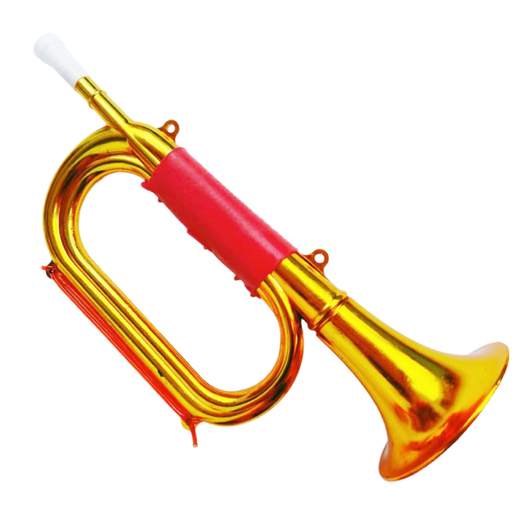 13 Inch Playable PP Plastic Golden Kids Toy Trumpet, Safe Developmental Wind Brass Musical Instrument with Comfort Handle for Toddler Learning