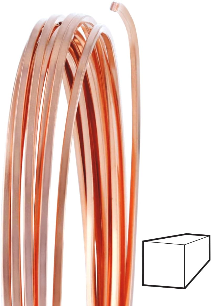 WireJewelry 16 Gauge Square Half Hard Copper Wire - 25 Feet