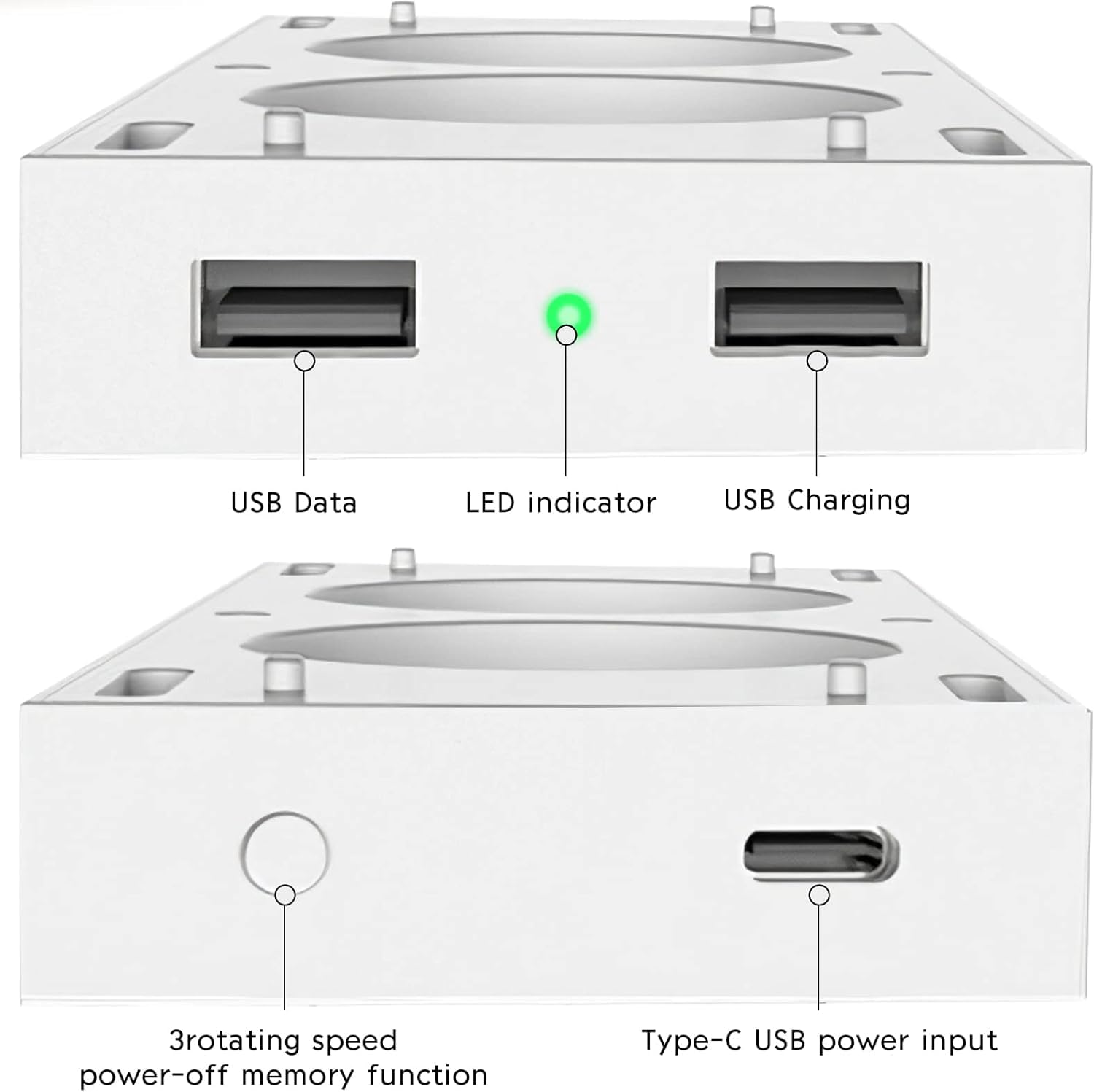 Soporte de refrigeración Mejorado para Xbox Series S con Ventilador de refrigeración Dual de 3 Niveles de Velocidad Ajustable, con Puerto USB indicador LED, 2 baterías Recargables de 800 mAh