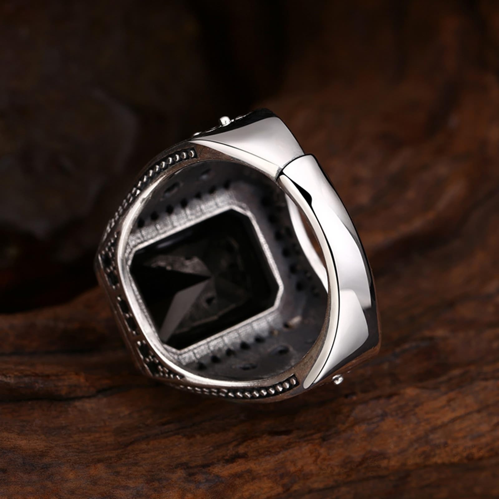 Bague d'amitié pour homme en argent 925 véritable avec 4 griffes et zircones