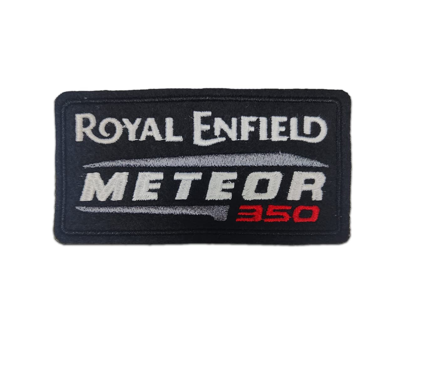 Patched Up Made in India RE Meteor 350 Embroidered Motorcycle Bike 4 inches Embroidered sew on Patch Sticker for Jacket Vest Bag Jeans DIY Repair Applique Patch