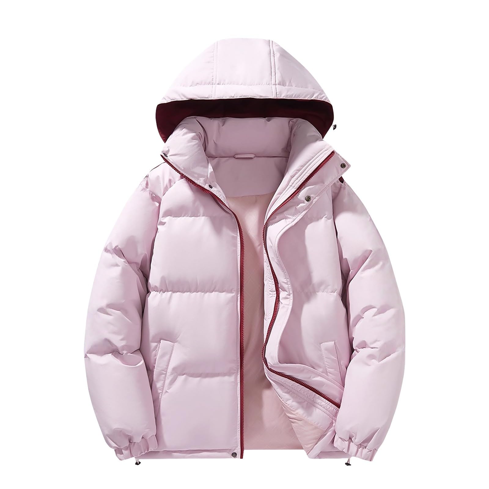 Cocila Cappotti Invernali da Donna Comodi Piumini Giacche Trapuntate con Cappuccio E Maniche Lunghe Caldi Capispalla Giacca Sportiva Termica per Donne Giacca di Pelle Donna Elegante Giubbino