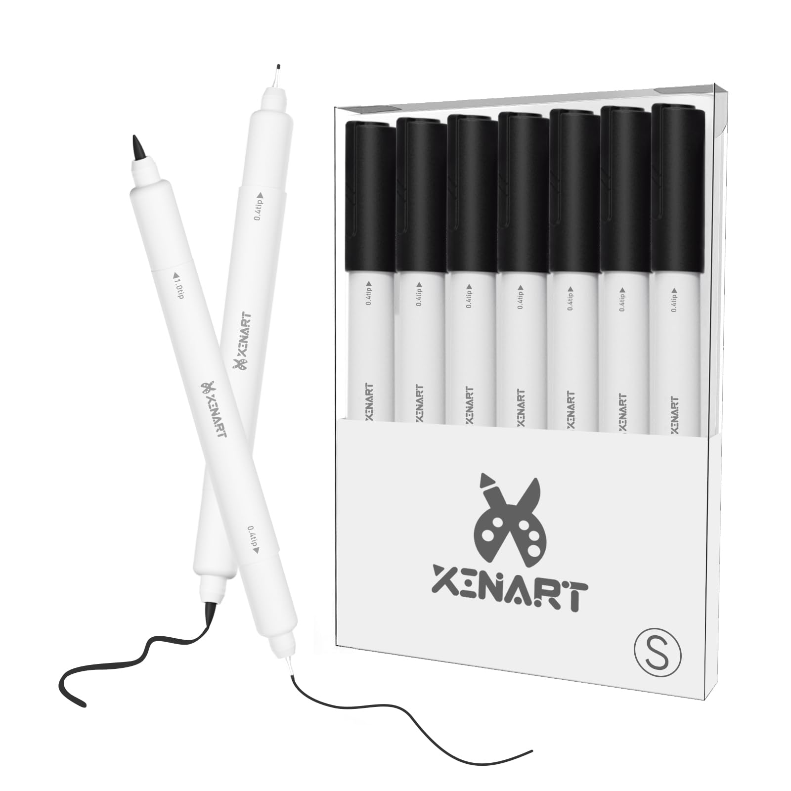 XINART Dual Tip Marker Pen for Cricut Joy Machines, Black Fine Point PenSet of 7 Pack Writing Drawing Pens Compatible with Cricut Joy Extra Cutting Machine(0.4 Tip&1.0 Tip)