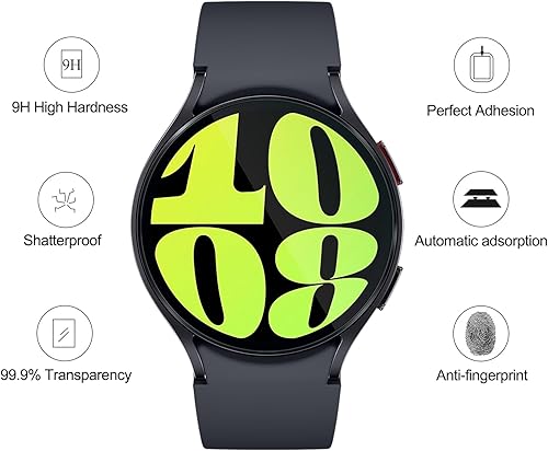 Miniatura 3 de ZPJPPLX Paquete de 5 protectores de pantalla para Galaxy Watch 6 de 1.732 pulgadas, protector de pantalla de vidrio templado impermeable para