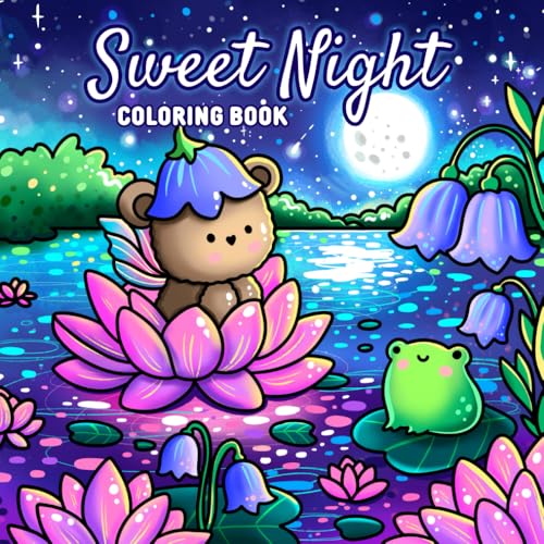 Sweet Night: A Hand-Drawn Coloring Book for All Ages – 42 Magical Illustrations of Starry Skies, Cute Animals, and Peaceful Night Scenes: Relax and ... Perfect for Coloring Enthusiasts of All Ages image 2