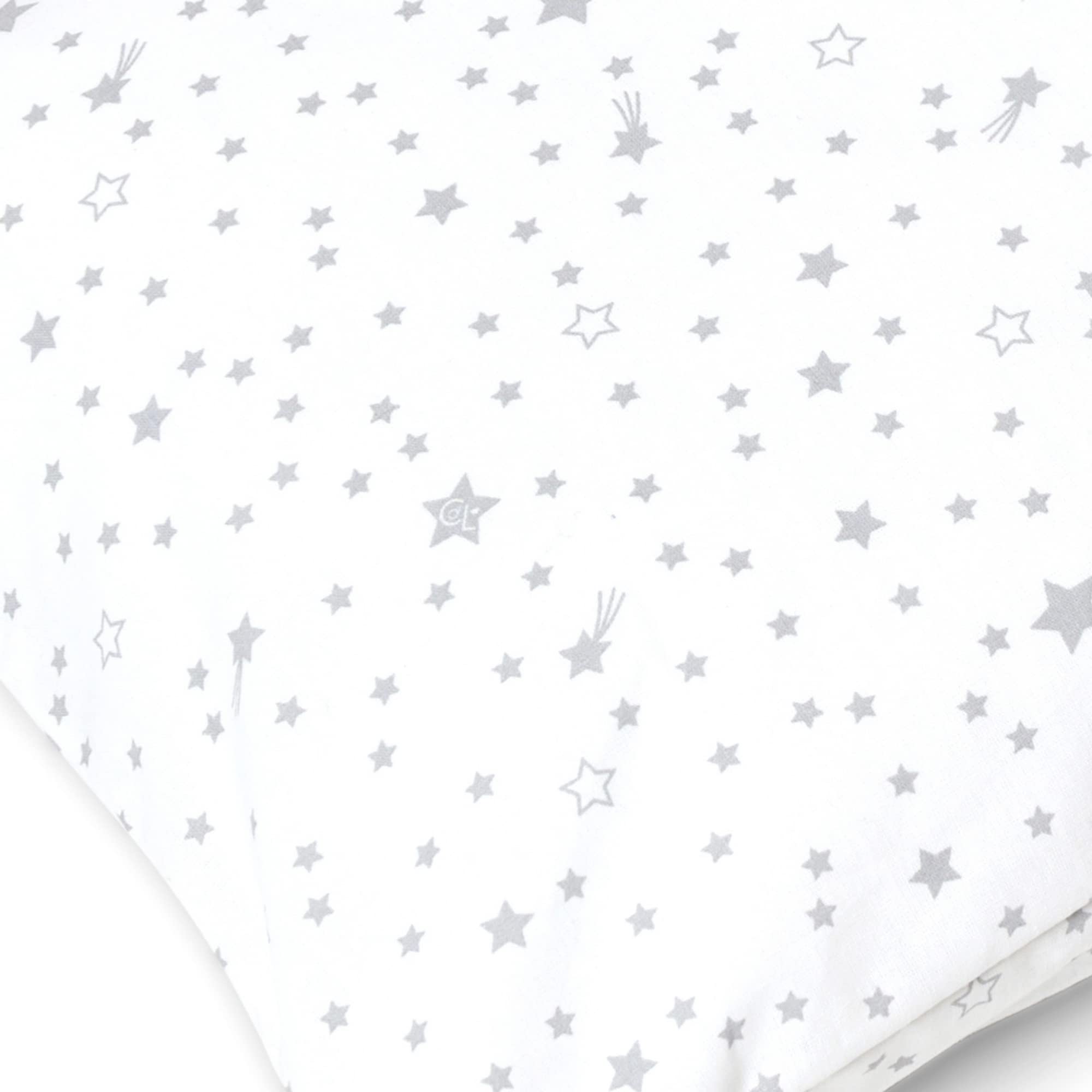 Clair de Lune | Funda de edredón Reversible con Estrellas y Rayas para niños pequeños con Funda de Almohada | Juego de Ropa de Cama para Camas de Cuna y Camas de niños pequeños - Gris