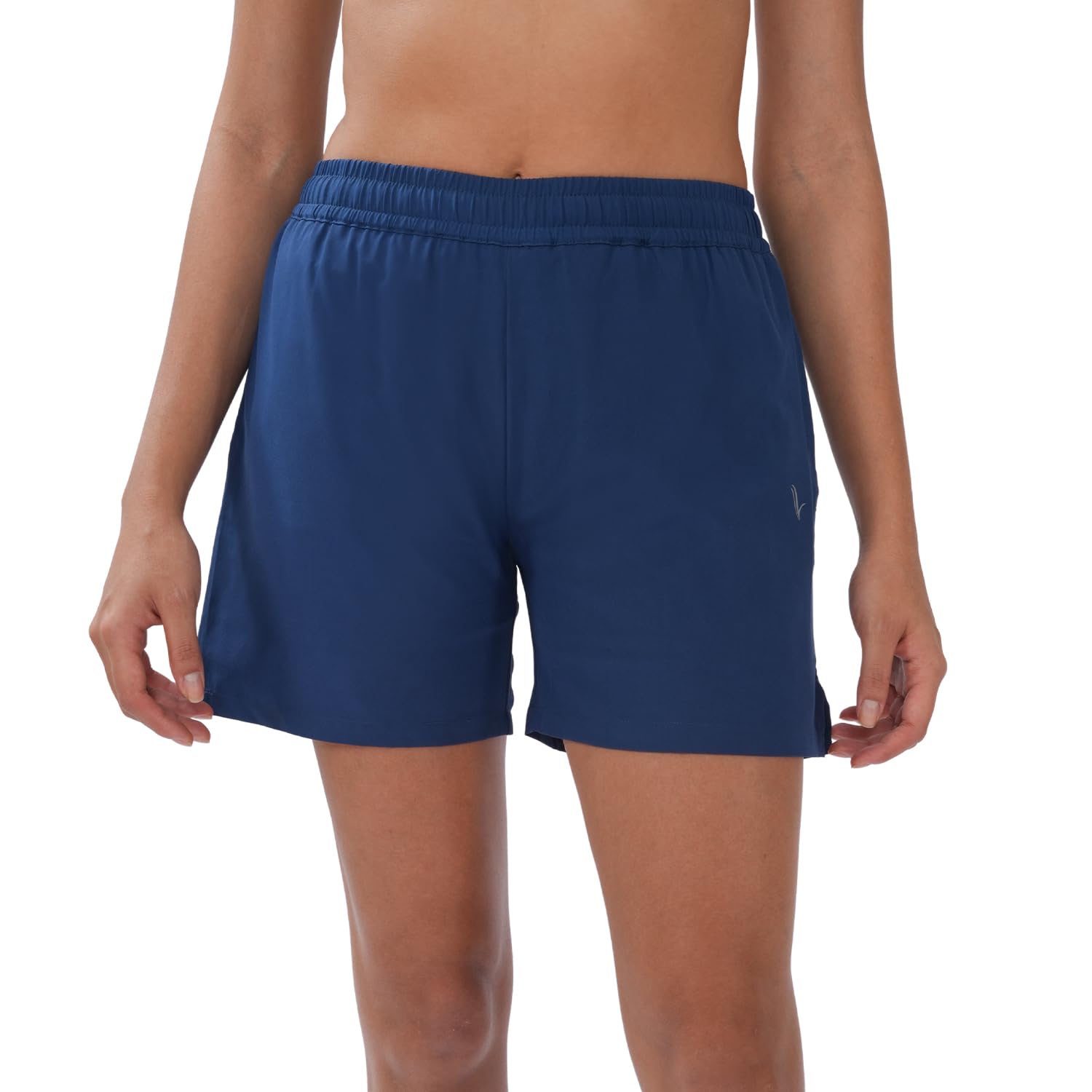 Women's Solid Double Layer Running Sports Shorts-image-22
