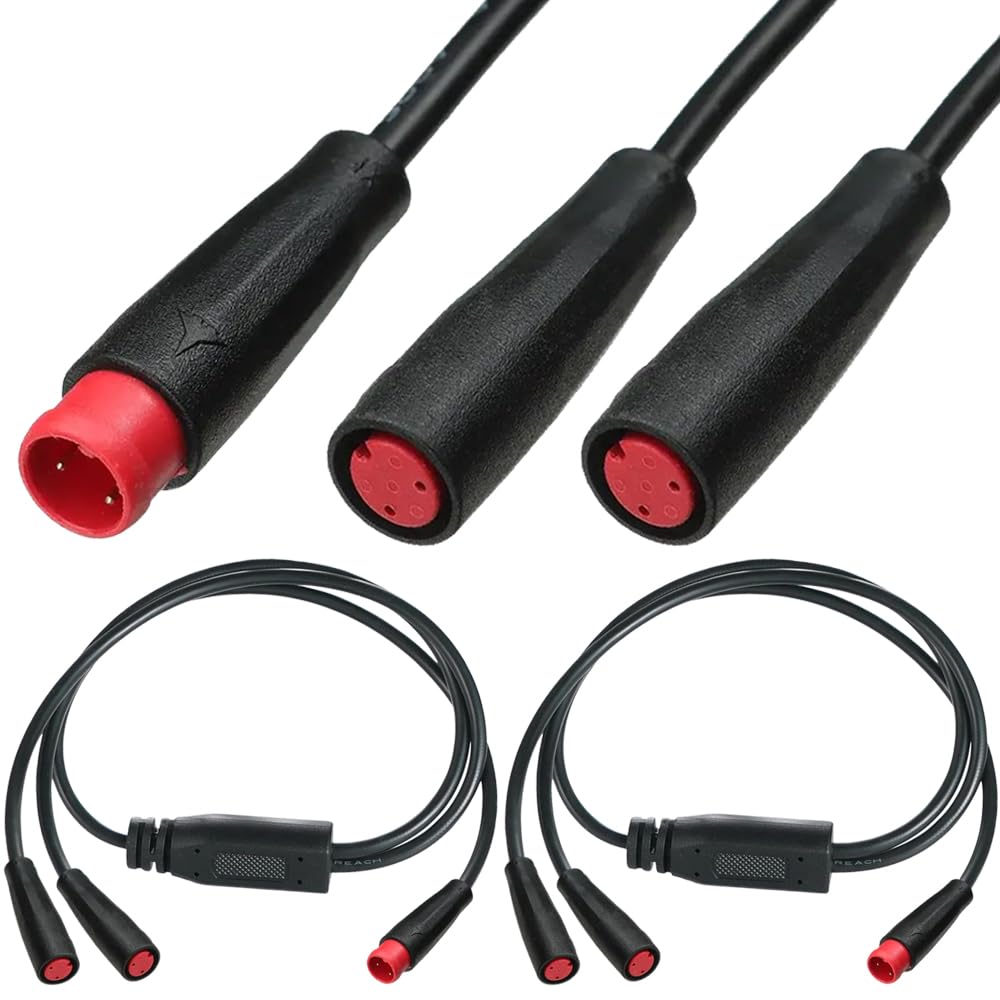 Ebike 2Pin Y-Splitter Extension Cable, wodoodporny męski na podwójny żeński przewód rowerowy 1 do 2 elctric do oświetlenia rowerowego, czujnik biegów i hamulec w zestawie