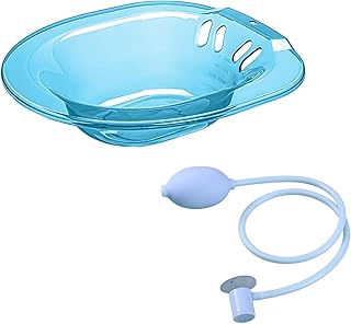 Sitz - Lavabo para inodoro con descarga, bidé duradero de 2000 ml, para mujer, color azul con descarga, 38 x 35,5 x 9,5 cm
