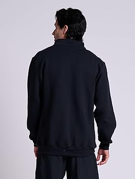 Russell Athletic Men's Dri-Power Fleece 1/4 Zip Cadet, Black