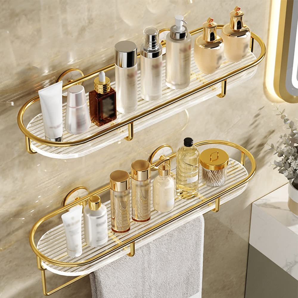 BAHELS Shower Caddy Punch-Free Bathroom Shelf Bathroom Sink Acrylic Toilet Towel Storage Shower Caddy Shelf Organizer Rack Bathroom