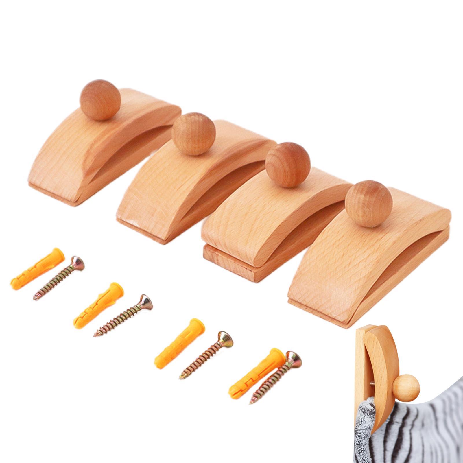 Moctus 4er Set Wandteppich-Kleiderbügel Aus Holz – Stylische Halter Für Decken, Quilts & Wandbehänge