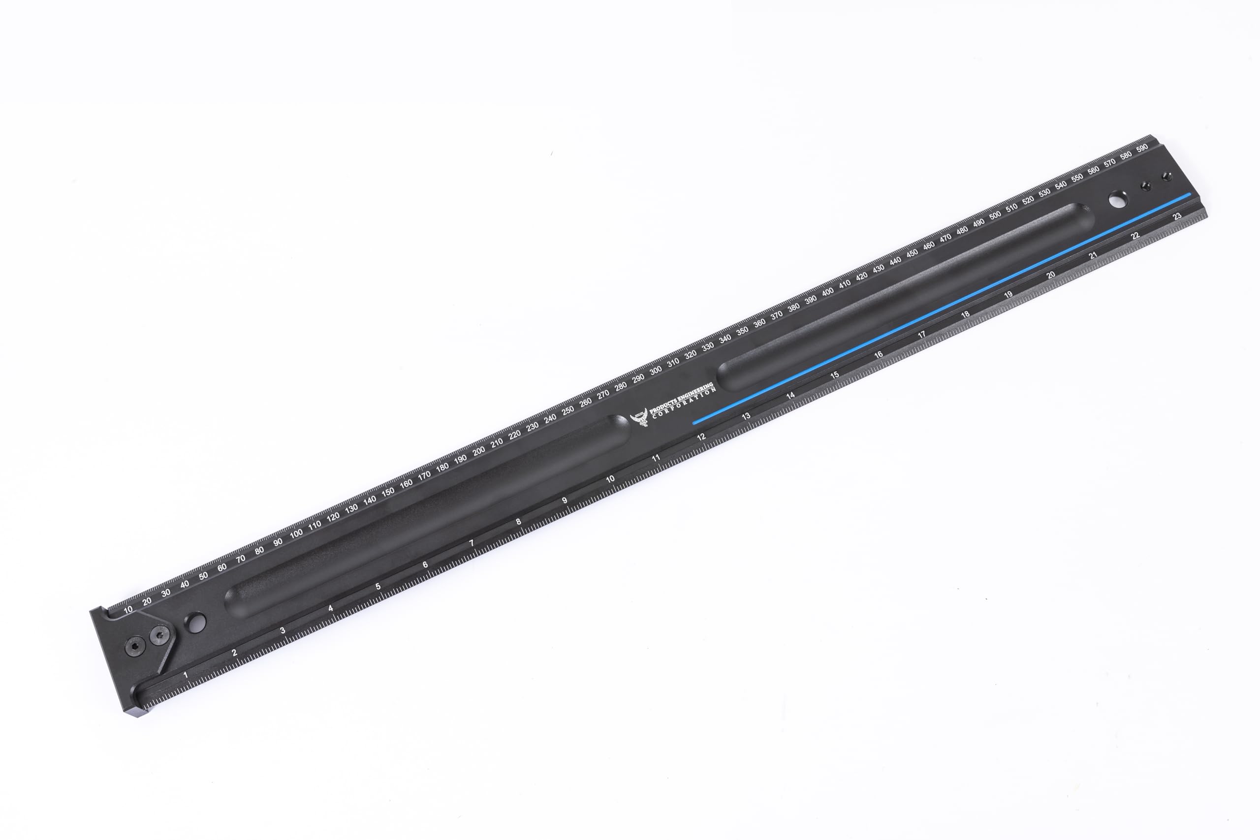 PEC Tools Righello a T quadrato in alluminio, 61 cm, per la lavorazione del legno, graduazioni incise al laser