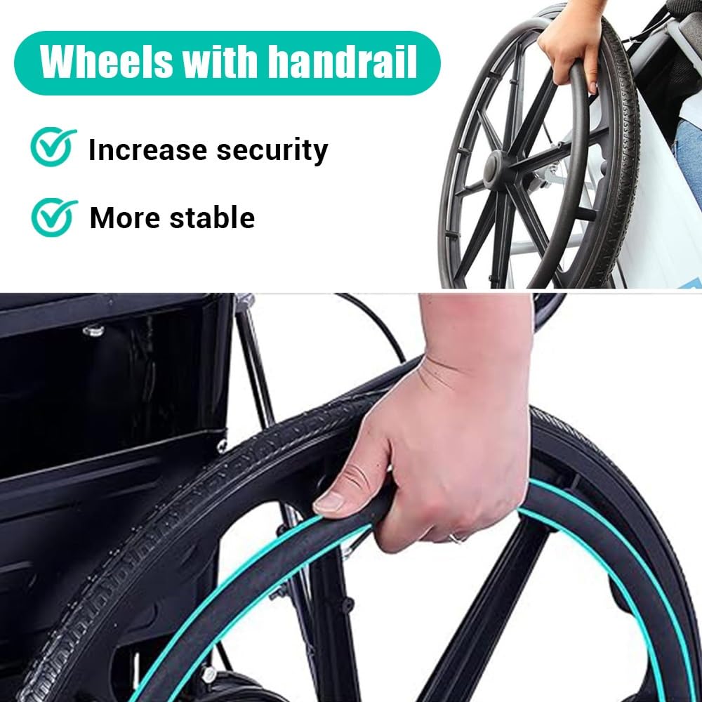 Rueda Maciza, Piezas De Repuesto para Sillas De Ruedas Manual, Recambio De Ruedas No Neumática Prueba De Pinchazos Sólido Rueda De Silla De Ruedas | 2Pcs-20in/50cm