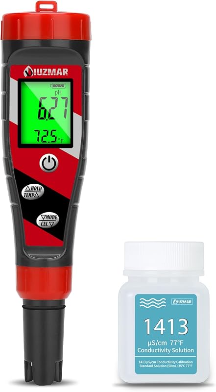 UIUZMAR pH Meter for Water Hydroponics Supplies 4 in 1 pH PPM ECTester
