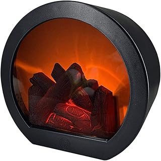 Simulation Flame Led Fireplace Lantern USB Rechargable Home Livingroom Touch Switch Winter Christmas Realistic Flame Effect Artificial Fireplace Lamp Indoor/Terrace Props Decor(10Dx20Wx18.5H cm)