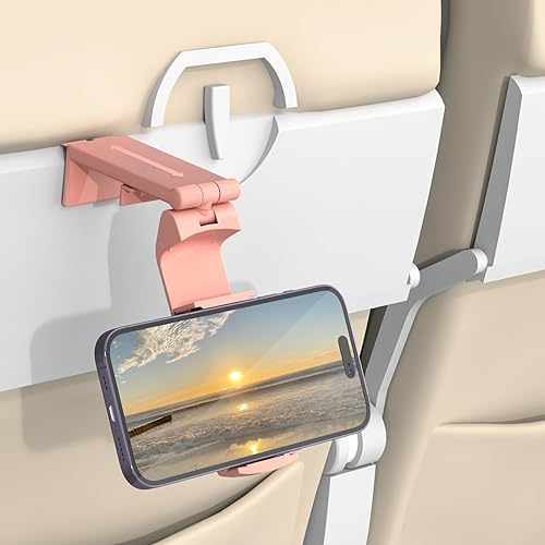 Soporte universal para teléfono de avión, artículos esenciales de viaje, soporte de teléfono manos libres en vuelo con rotación flexible, soporte de