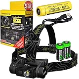Nitecore HC60 1000 Lumens CREE XM-L2 U2 LED headlamp bundled with NL189 USB rechargeable Li-ion battery & Two EdisonBright CR123A Batteries