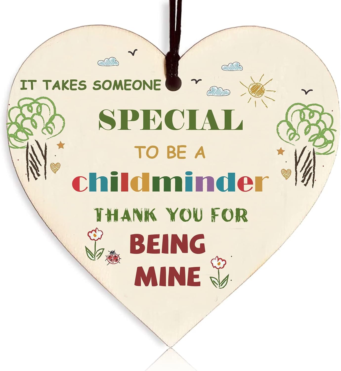 Childminder Leaving Gifts, Wooden Heart Sign Childminder Gifts, Thank You Gift Leaving Gifts for
