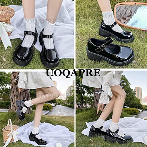 UOQAPRE Mary Jane Shoes for Women Gothic Shoes Womens Chunky Heel Oxford Dress Shoes School Uniform Pumps Shoes for Girl4