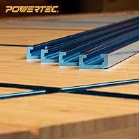 Vista 7 de POWERTEC 71158-P3, paquete de 6, pista en T universal de perfil de doble corte de 48 pulgadas con agujeros de montaje preperforados, pista en T