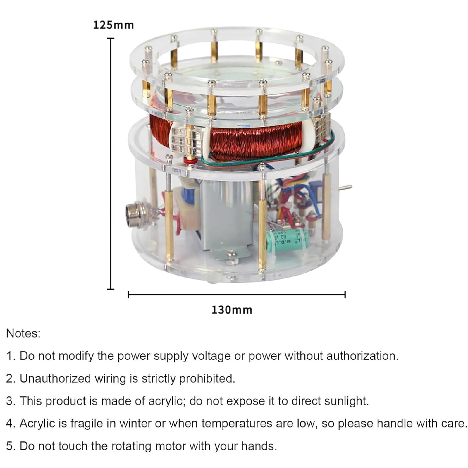 NGARY Elektromagnetyczny model laboratoryjny cyklotronu, obracający się mini model pola magnetycznego z kulką 35 mm z litego mosiądzu, inspirujące umysły naukowe, prezent dla dzieci i młodzieży