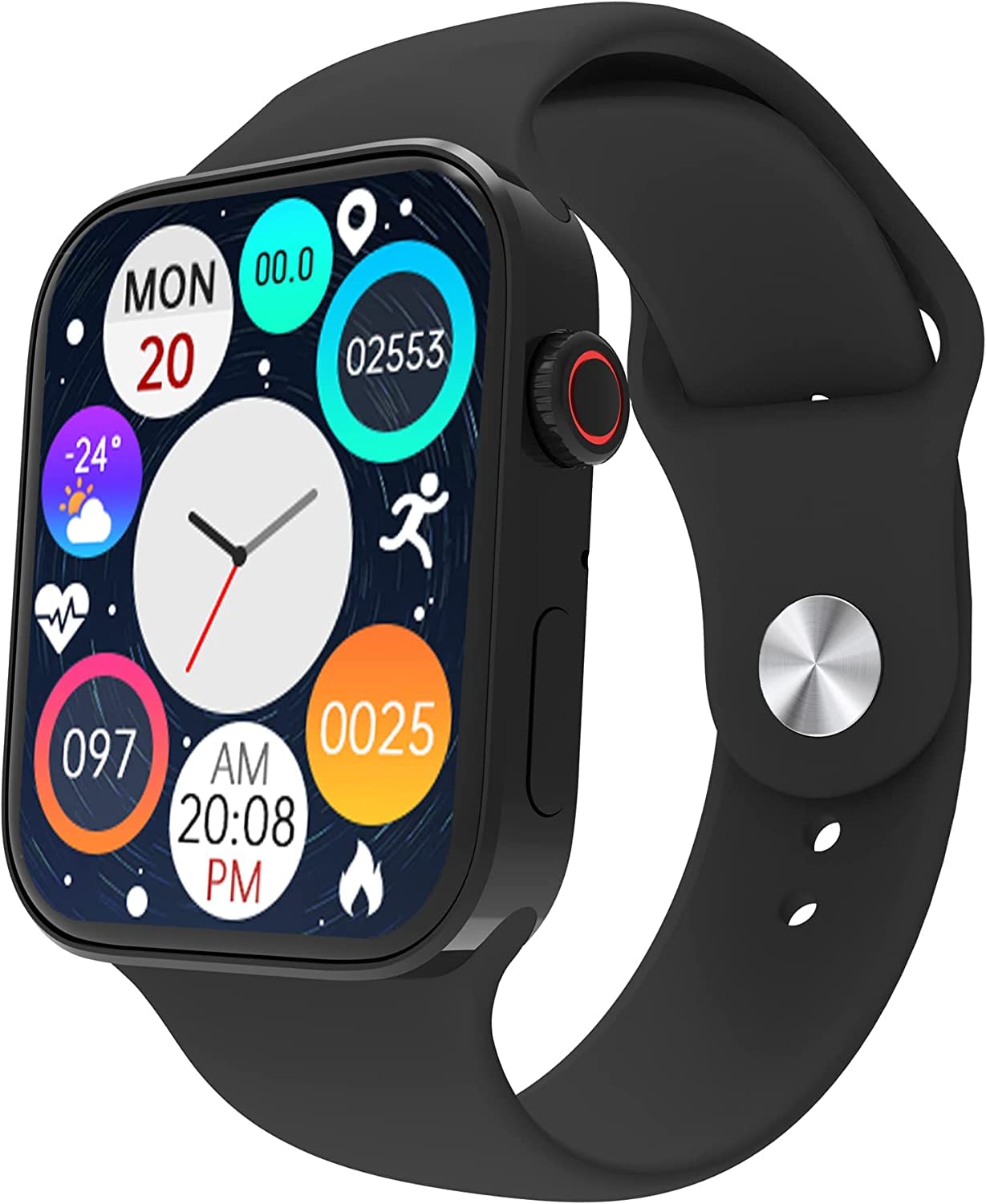 Genericmart Watch Series 7 Pro Max - 44 MM, 1.75-inch Touch Screen, series 8 model, Heart Rate/Blood Pressure/Oxygen Levels Monitoring, Multiple Sports Modes (Elegant Black)