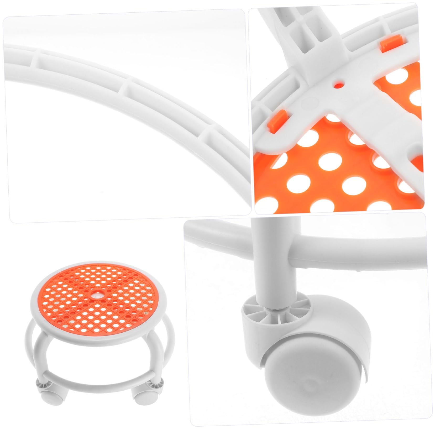 Healeved Sgabello Pedicure Basso Ruote, Sgabello Girevole in Plastico | Manicure e Riparazione Auto, Stabile e Durevole, Piccolo e Rotondo, Stile Unico e Accattivante