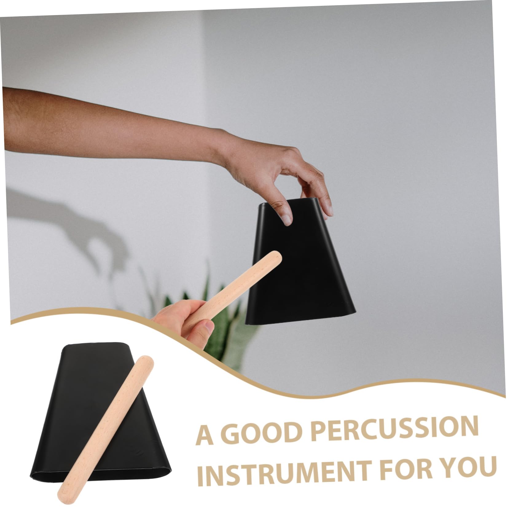 ifundom Instrumento Musical de Cencerro Apto para Principiantes Campana de Mano de Metal para Práctica de Percusión