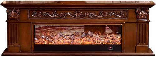 Chimenea electrónica, decoración de sala de estar, chimenea de calefacción, mantel de madera, 78.7in de ancho, inserto de caja de fuego eléctrico,