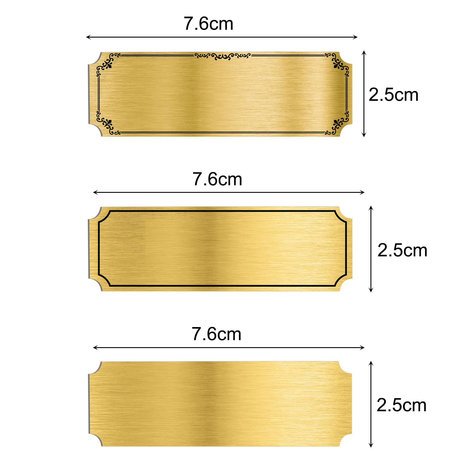 Plaques Nominatives Vierges en Laiton, 30Pcs 3"x1" Plaques Nominatives en Laiton Brossé Carte D’Or Marquage Laser Personnalisé Logo Étiquette Métal Tag, pour Œuvres D’Art, Cadeaux (adhésif arrière)