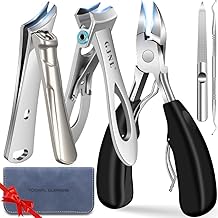Nail Clipper for Elderly Thick Nails, 2025 16mm/37mm Wide Opening Toenail Nippers for Men with Thick Nails and Long Handle, 45 Degree Ingrown Toenail Clipper