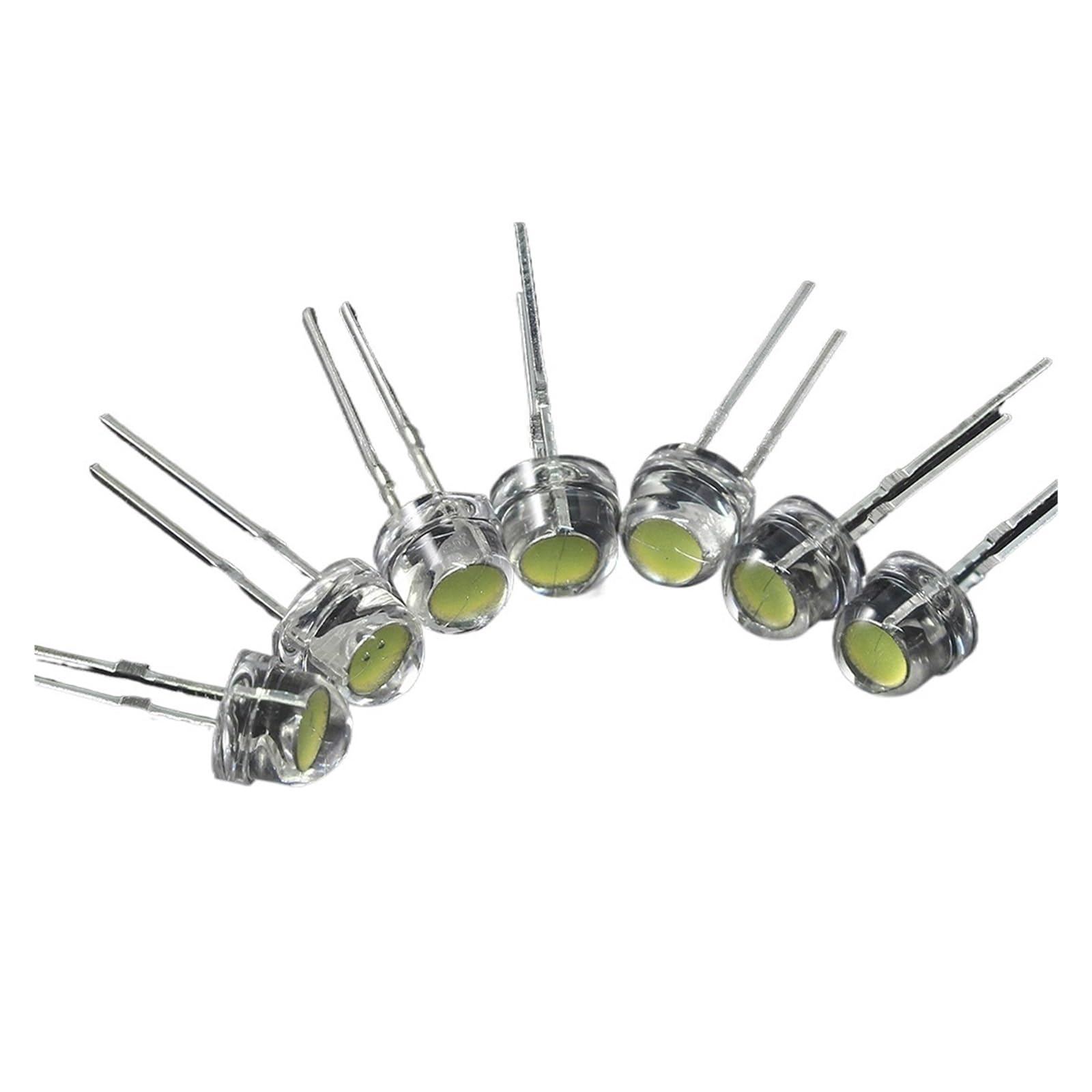 WHWRCADV 5 PCS Straw Hat LED Diode 5MM Blue Green Red Yellow White Led Lights Diode F5 Super Bright Led(White)