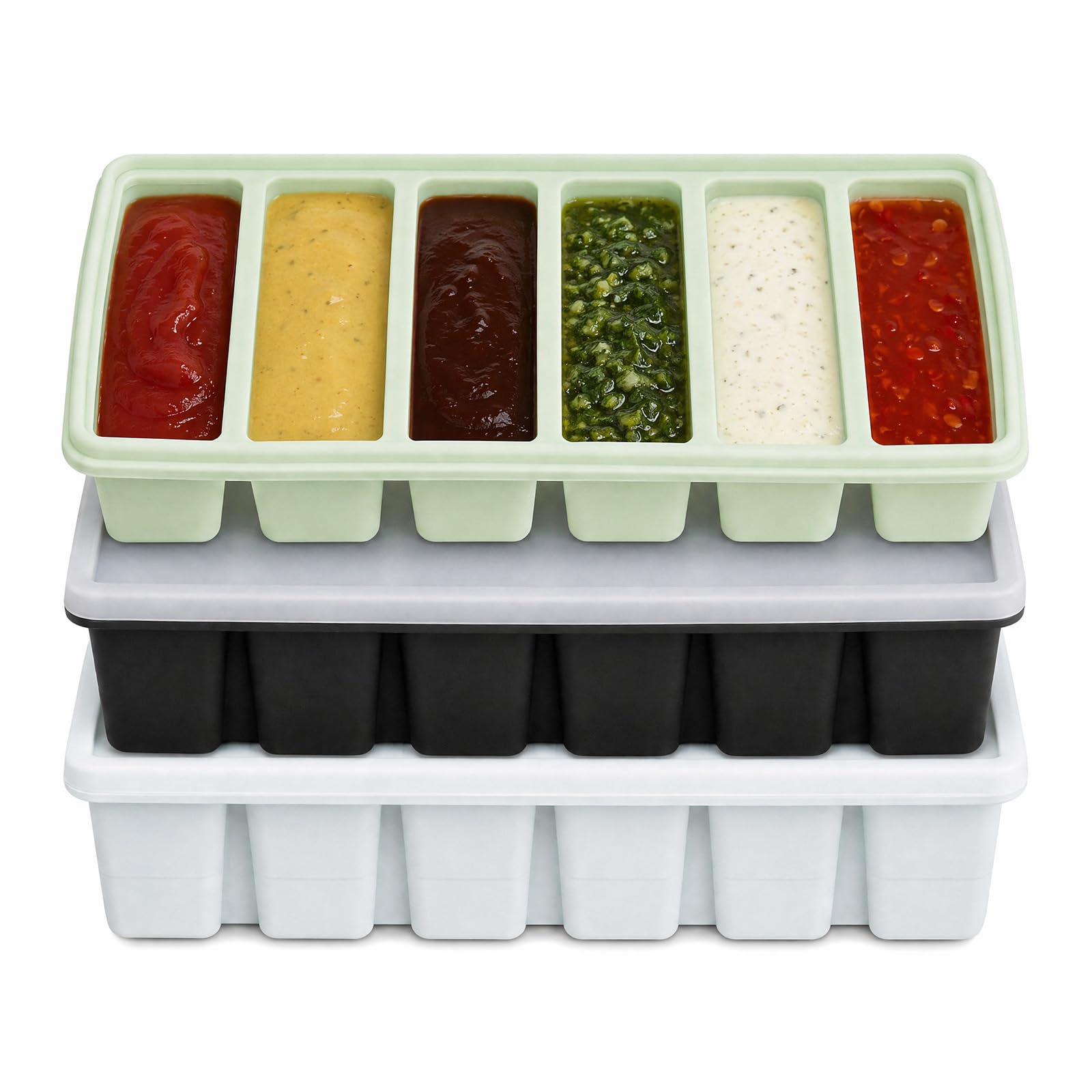 3PCS Silicone Soup Freezer Containers, Ice Cube Trays Freezer Moulds