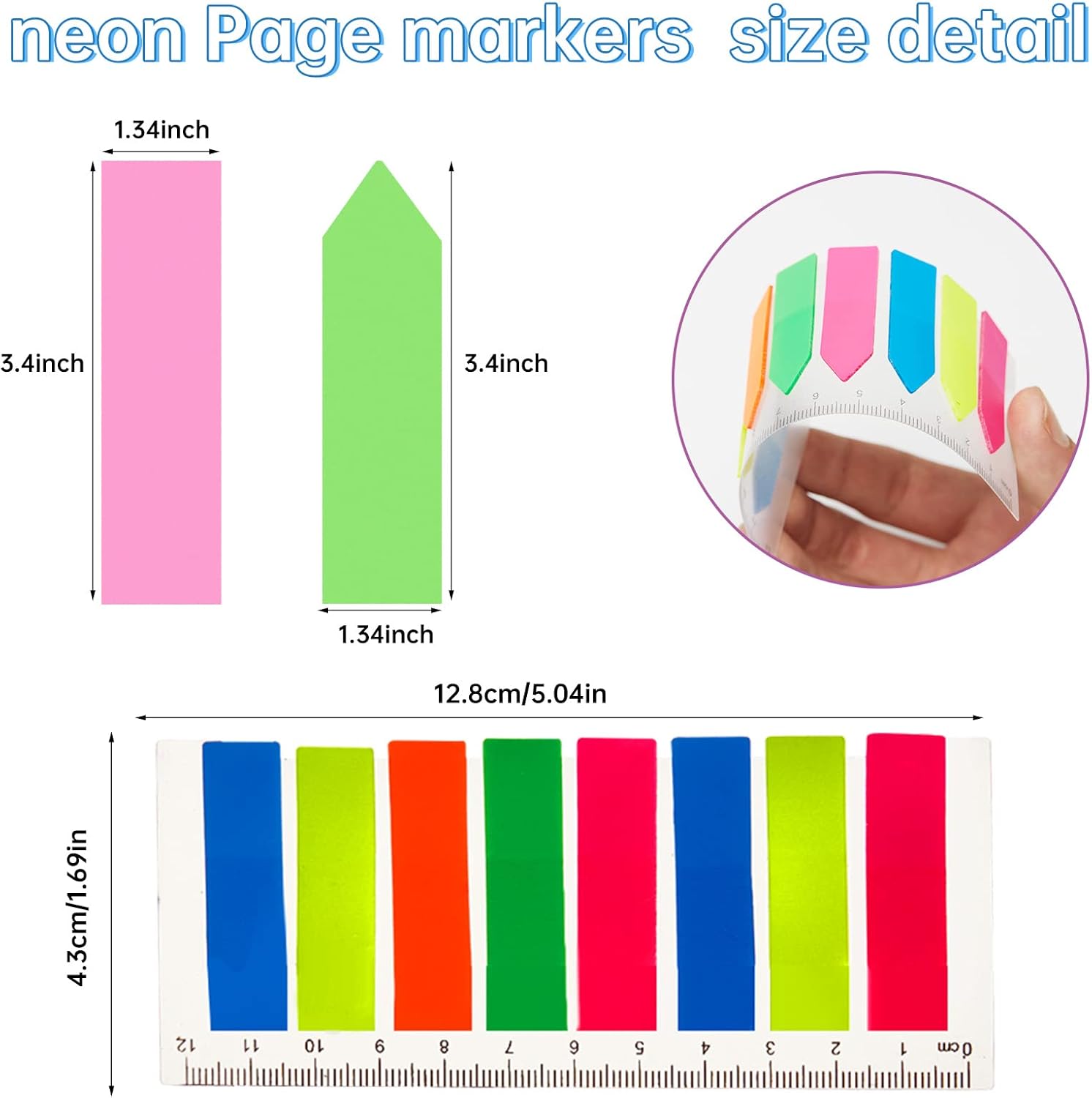 1600 Pcs Sticky Notes Flags,Fluorescent Sticky Tabs Translucent Sticky Note Flags,5Colors Index Tabs,Marker Bookmarks Text Highlighter Strips,Self-Adhesive Writable Labels,for Books(Arrow and Strip) : Office Products