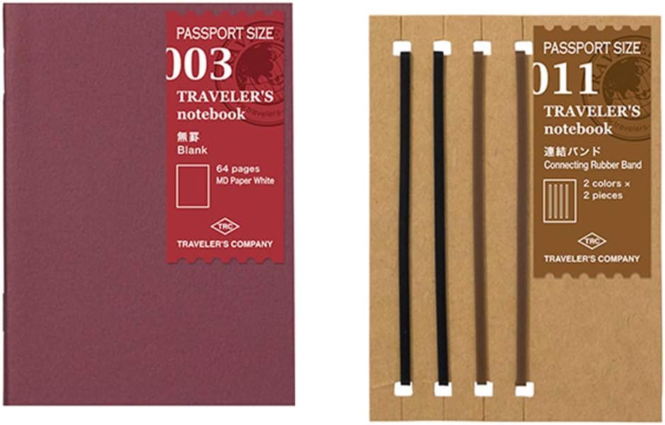 Midori Traveler's Notebook Passport Size Refill Set - No003,No011 - 2pc (Harajuku Culture Japan Only)