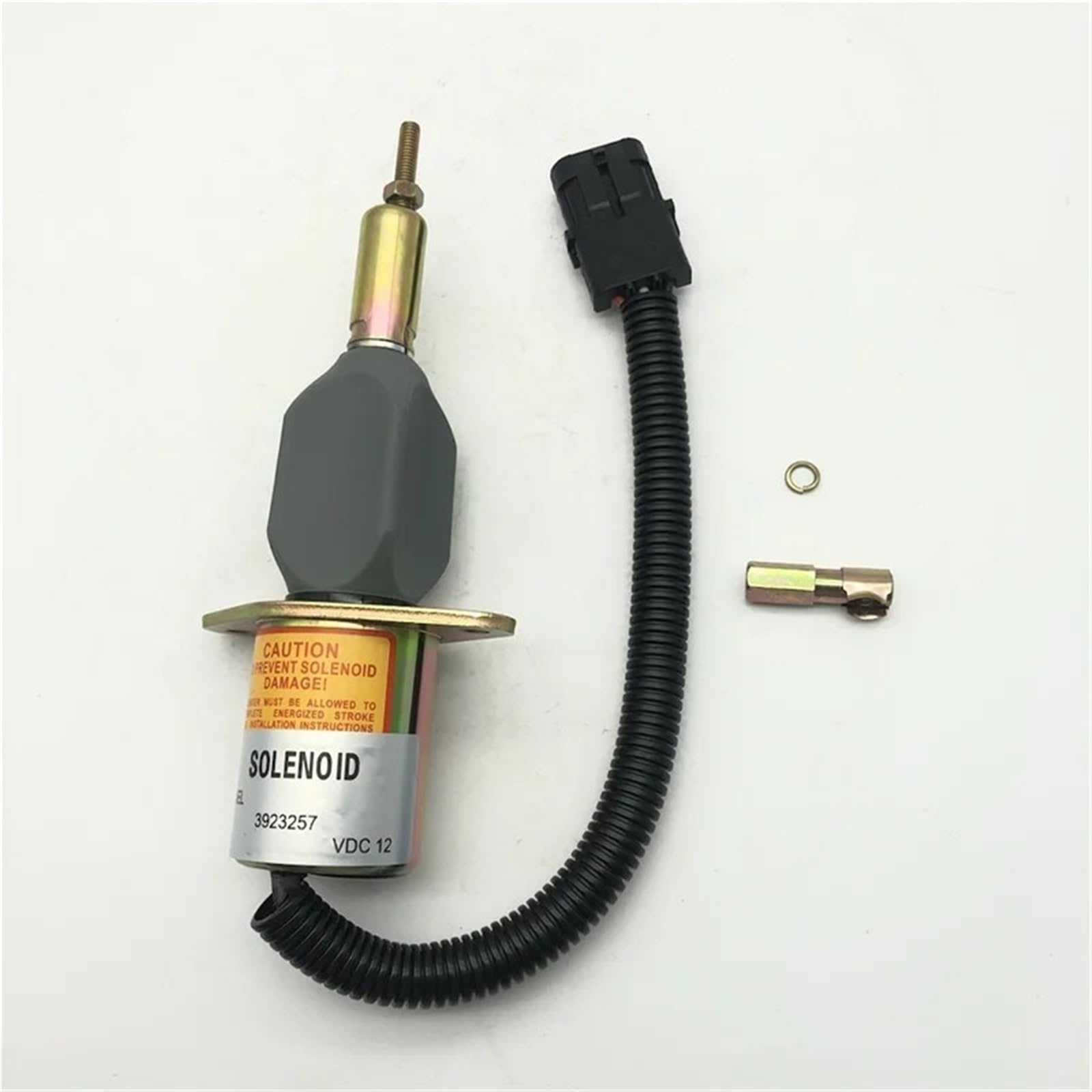 Solenoide de corte de combustible Solenoide de parada de combustible de 12 V y 24 V 3930234, 3928161 y 3964624. Compatible con Cummins 6CT de 8,3 L. Compatible con Komatsu.(24V)
