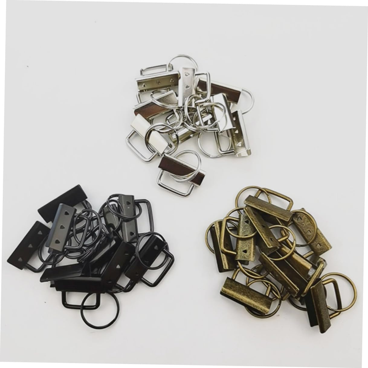 Portachiavi Metallici con Pinza Crimpatrice Morsetti per Cinturini da Polso e Catenelle per Bricolage e Accessori Fai da Te