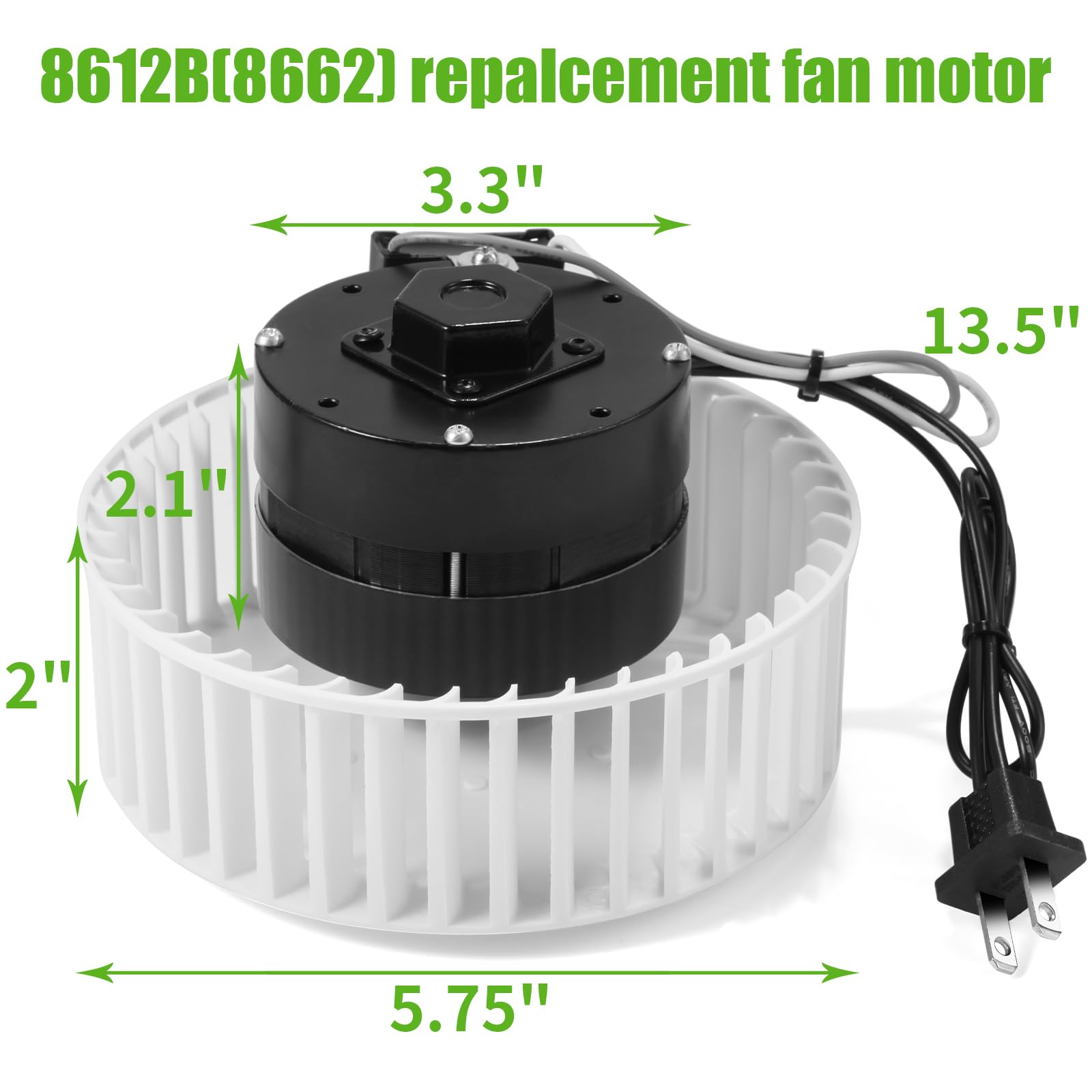 8662 Bathroom Fan Motor Replacement - Blower Wheel