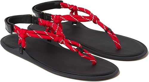 Rope Flip Flop Sandals for Women Adjustable T Strap Slip on Comfortable Thong Sandals Women Dressy