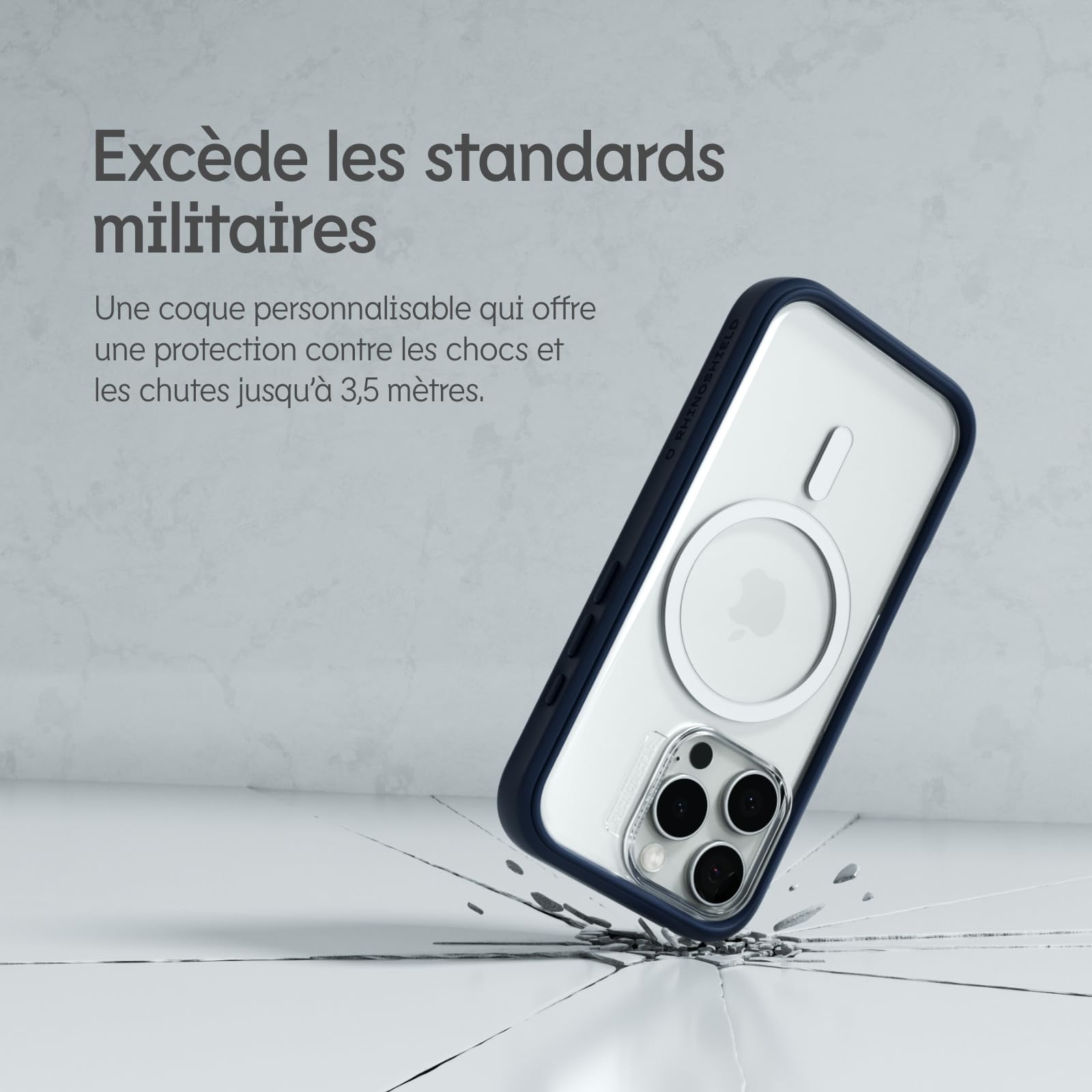 RhinoShield Coque modulaire Mod NX Compatible avec MagSafe pour [iPhone 16] | Force magnétique supérieure, Personnalisable. Absorbe Les impacts des Chutes de 3,5 mètres - Rose Poudré