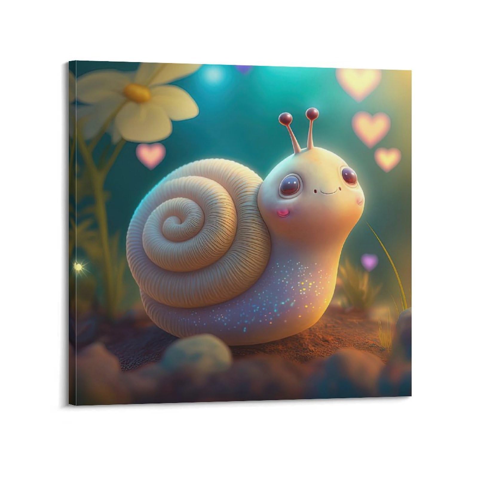 JTLFXY Animal Artwork Poster Cute Snail Poster Decorative Painting Canvas Wall Posters And Art Picture Print Modern Family Bedroom Decor Posters 12x12inch(30x30cm)