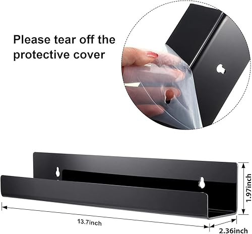 Miniatura 2 de Estante flotante de acrílico de 14 pulgadas montado en la pared, estante de acrílico invisible para niños, estantería flotante para sala de estar,