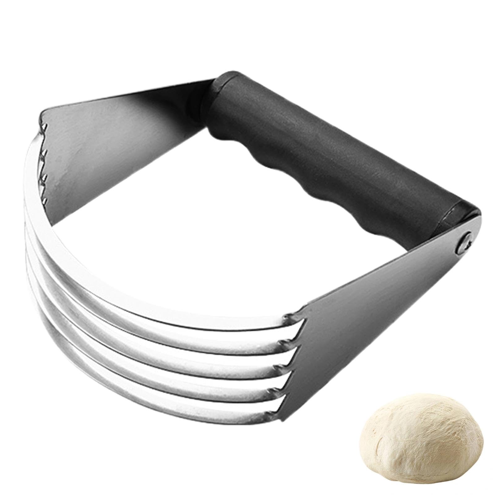 Stainless Steel Pastry Cutter - Sturdy 5-Blade Dough Blender for Baking, Pastry, Pizza Dough, Kitchen Mixer