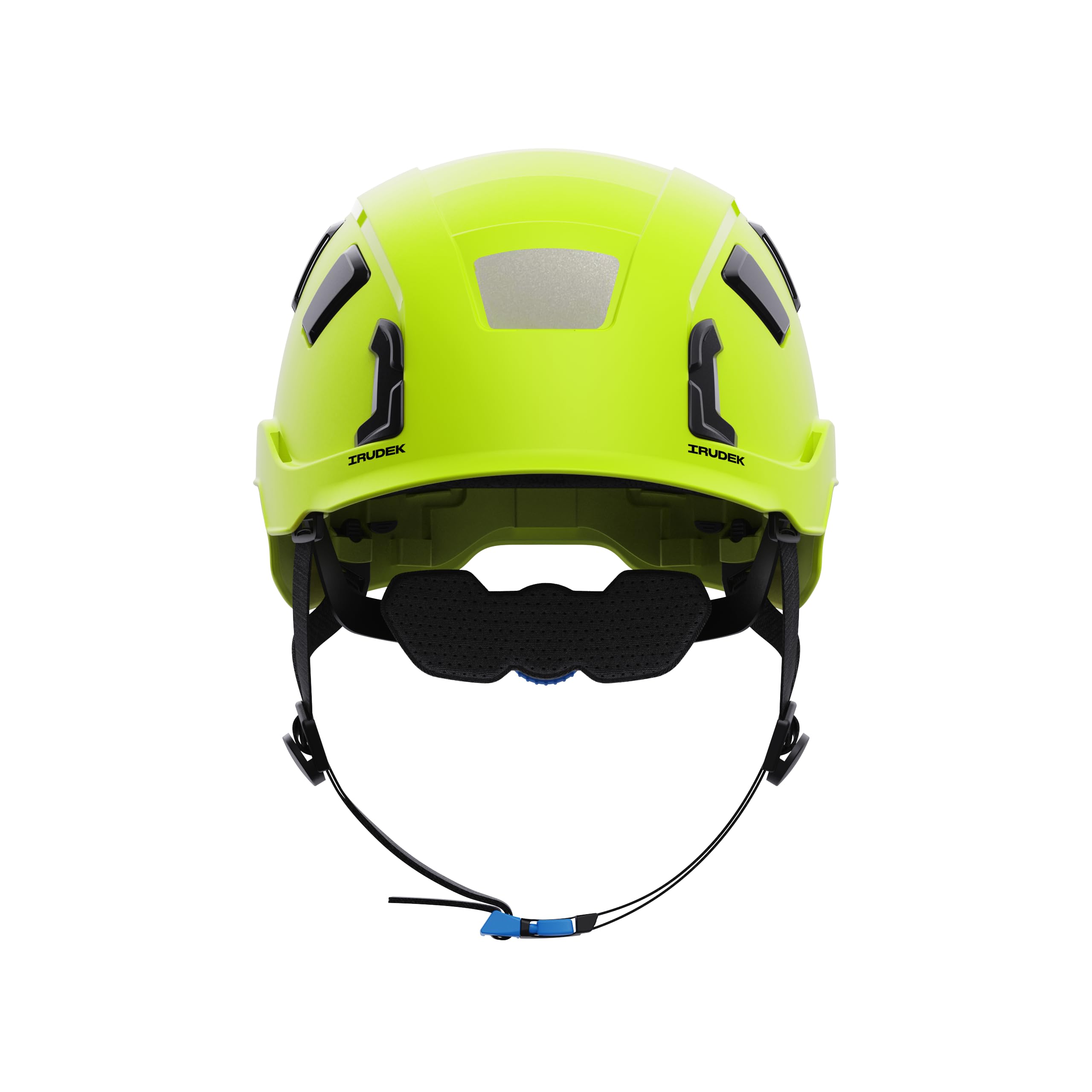 Irudek OREKA II Vent HI-Viz – Casco ventilado Alta Visibilidad para Trabajos en Altura, ABS Ultraligero, Pegatinas Reflectantes, Chip NFC Integrado, Ranuras 30 mm, Certificado EN 397 y EN 12492