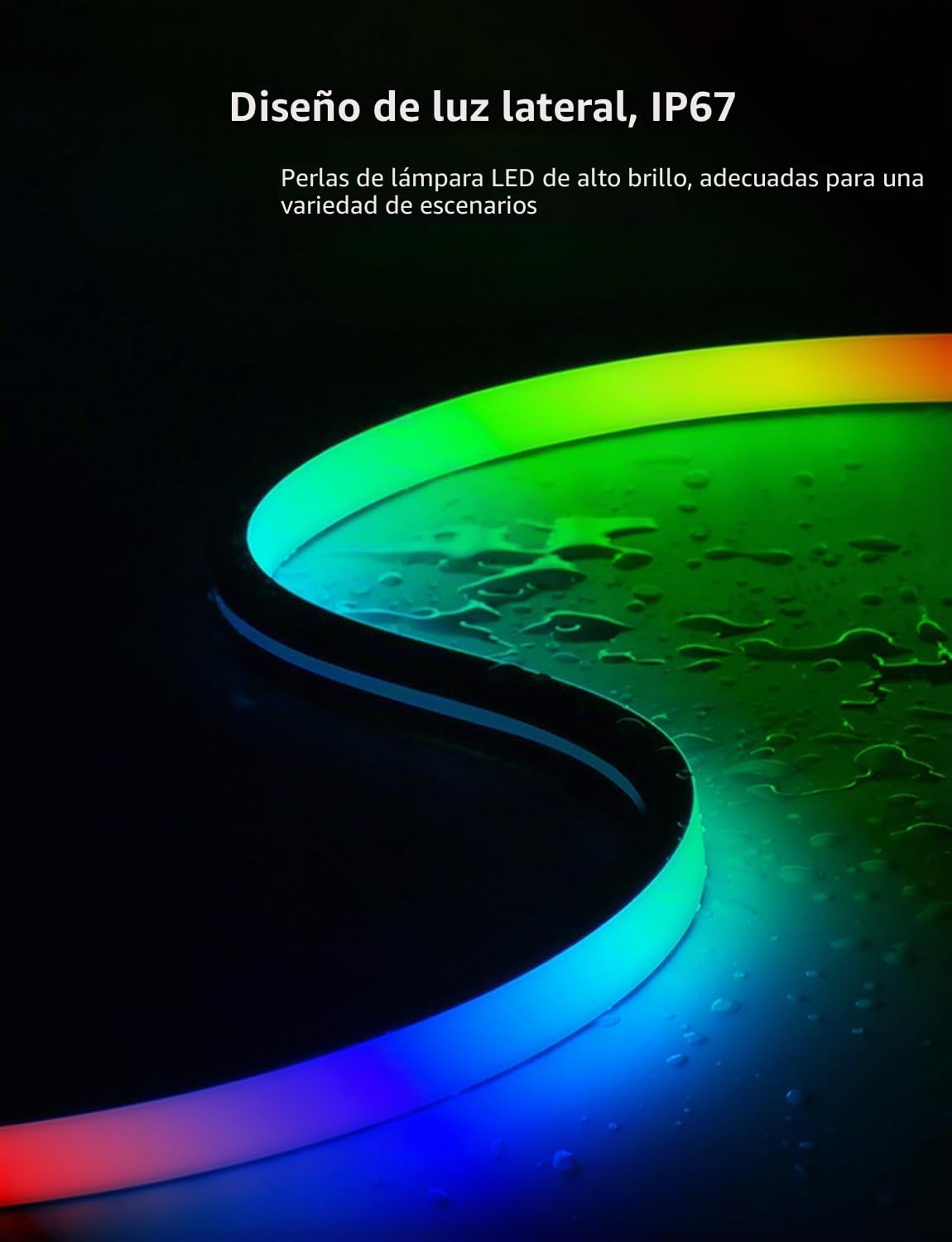 Tira LED Neón RGB IC, Manguera LED Bluetooth 5V para Pared, Tira de Luz Exterior, Control por App, Sincronización Musical, Ideal para Decoración de Sala de Juegos (10m RGBIC Bluetooth)